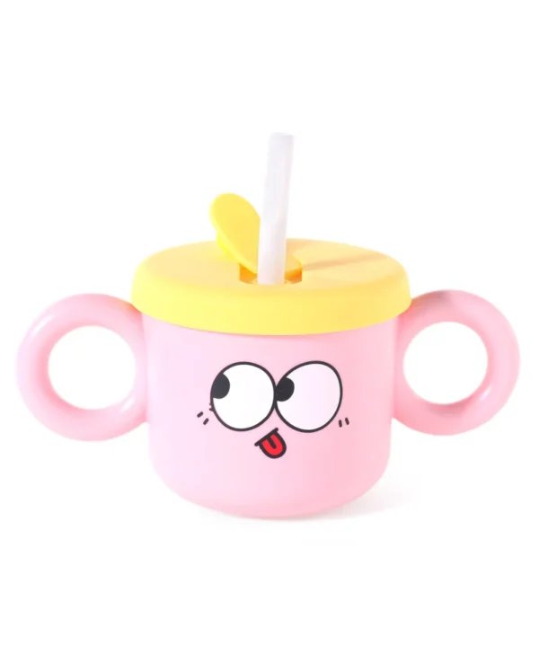 Baby Straw Sipping Cup Smiley Face Pink - Sunshine
