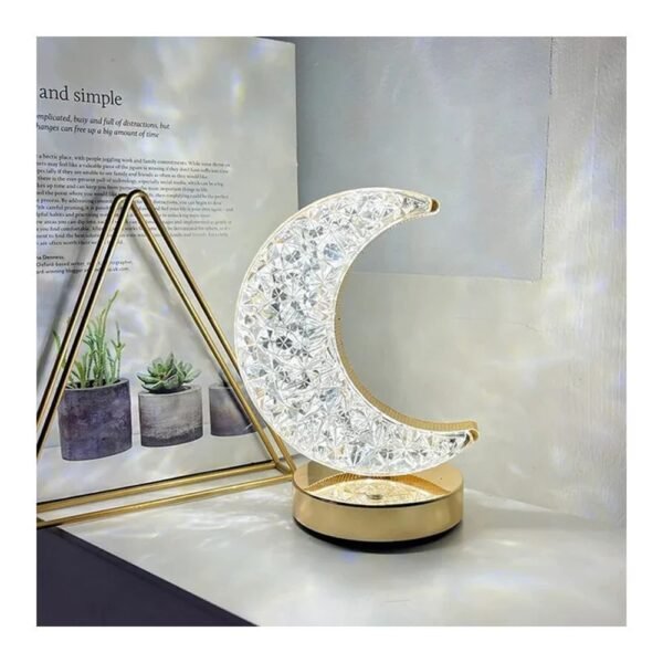 Moon Crystal Table Lamp, Rechargeable, 12 Hours Of Charging, RGBW, Tactile Switch, 101248